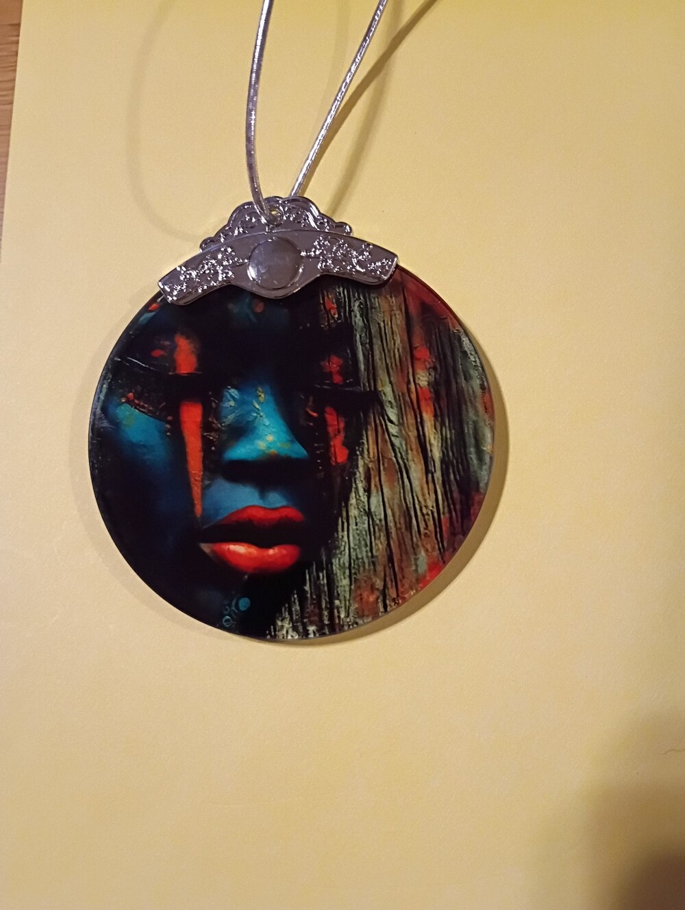 Woman Stained Glass Christmas Ornament/ Suncatcher NWT